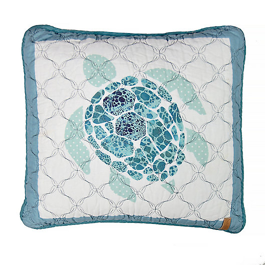 Alternate image 1 for Donna Sharp Summer Surf Sea Turtle Square Throw Pillow in Green