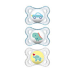 MAM Clear 0-6M 3-Pack Pacifiers in Blue