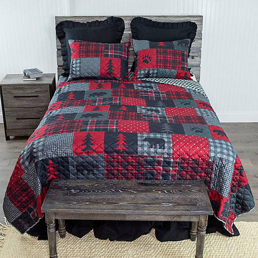 Alternate image 1 for Donna Sharp Red Forest 3-Piece Reversible King Quilt Set in Red