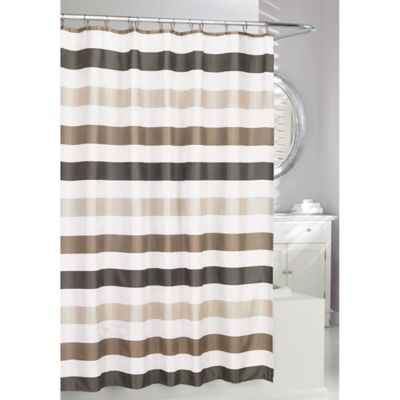 Moda 71-Inch x 71-Inch Cabana Shower Curtain in Brown/White