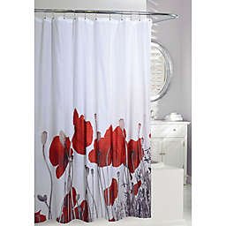 Moda Poppy Fields Shower Curtain in White/Red