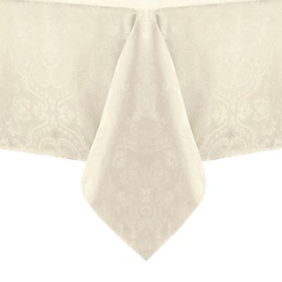 Caiden Elegance Damask 60" X 120" Oblong Tablecloth In Ivory
