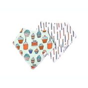 Copper Pearl&trade; 2-Pack Confetti Bandana Bibs in Mint/White