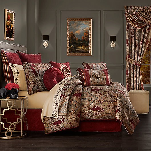 Alternate image 1 for J. Queen New York™ Garnet 4-Piece California King Comforter Set in Red