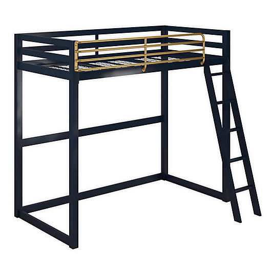 Alternate image 1 for Little Seeds® Monarch Hill Haven Twin Metal Loft Bed in Navy