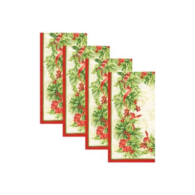 Elrene Home Fashions Holly Traditions Holiday Napkins (Set of 4)