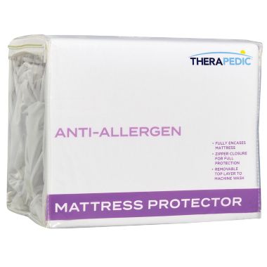 Therapedic&reg; Allergen Barrier Twin Mattress Protector in White. View a larger version of this product image.