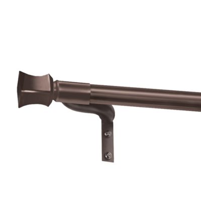 Easy Install Metal Adjustable Caf&eacute; Curtain Rod Hardware in Oil Rubbed Bronze
