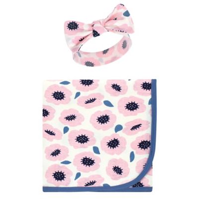 pink swaddle and headband set