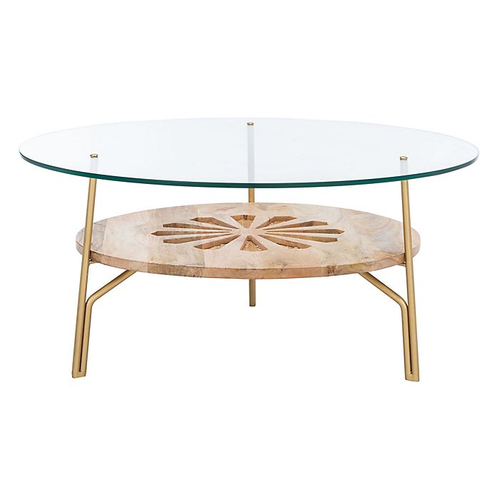 Safavieh Flora Round Coffee Table In, Brass Round Coffee Table