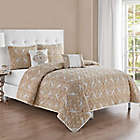 Alternate image 1 for Distressed Medallion 5-Piece Queen Quilt Set in Rust