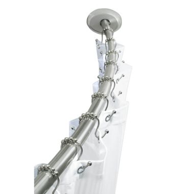 TITAN&trade; Stainless Steel Dual Install Curved Shower Rod in Brushed Nickel. View a larger version of this product image.
