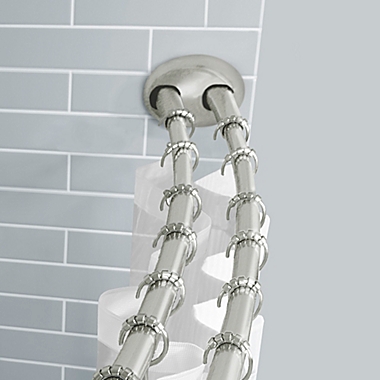 TITAN&trade; Stainless Steel Dual Install Double Curved Shower Rod in Brushed Nickel. View a larger version of this product image.