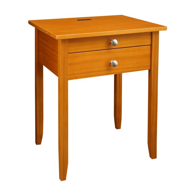 Casual Home Lucia Nightstand With Usb Port In Honey Oak Bed Bath Beyond