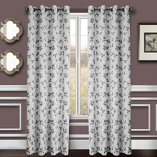 Alternate image 1 for Albany 84-Inch Grommet Window Curtain Panel in Pewter (Set of 2)