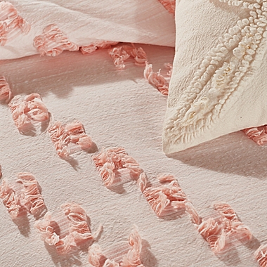 Peri Home Space Dyed Fringe 2-Piece Twin XL Duvet Cover Set in Blush. View a larger version of this product image.