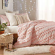 Peri Home Space-Dyed Fringe 2-Piece Twin XL Duvet Cover Set in Blush