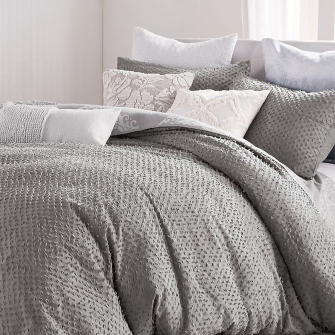 Peri Home Dot Fringe 2 Piece Twin Xl Duvet Cover Set In Light Grey Bed Bath And Beyond Canada