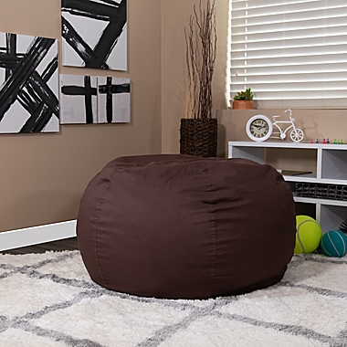 Flash Furniture Oversized Solid Bean Bag Chair in Brown. View a larger version of this product image.