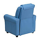 Alternate image 3 for Flash Furniture Vinyl Recliner with Headrest and Cup Holder in Light Blue