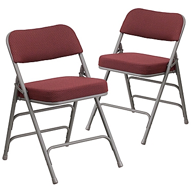 Flash Furniture Hercules Padded Folding Chairs in Burgundy (Set of 2). View a larger version of this product image.