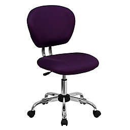 Flash Furniture Mid-Back Mesh Swivel Task Chair in Purple