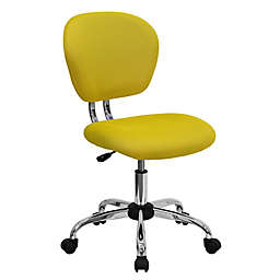Flash Furniture Mid-Back Mesh Swivel Task Chair in Yellow