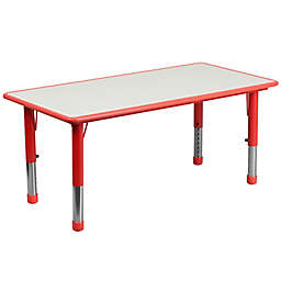 Flash Furniture Rectangular Activity Table in Red/Grey