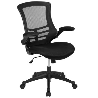 Flash Furniture Mid-Back Mesh Task Chair with Mesh Padded Seat in Black