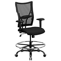 Flash Furniture Hercules Series Big & Tall Mesh Drafting Chair in Black