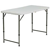 Flash Furniture Adjustable Folding Table in White