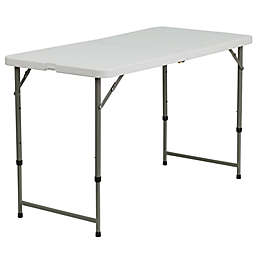 Flash Furniture Adjustable Folding Table in White