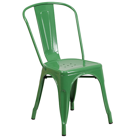 Alternate image 1 for Flash Furniture Indoor/Outdoor Stackable Metal Chair in Green