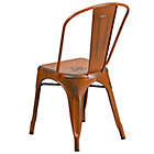 Alternate image 9 for Flash Furniture Distressed Metal Indoor/Outdoor Stackable Chair in Orange