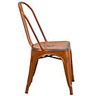 Alternate image 8 for Flash Furniture Distressed Metal Indoor/Outdoor Stackable Chair in Orange