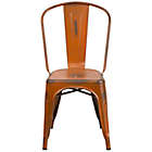 Alternate image 7 for Flash Furniture Distressed Metal Indoor/Outdoor Stackable Chair in Orange