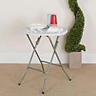 Alternate image 6 for Flash Furniture Plastic 24-Inch Round Granite Folding Table in White