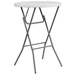 Flash Furniture 32-Inch Round Bar Height Folding Table in White