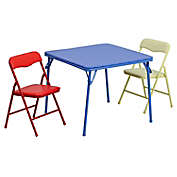 Flash Furniture Kids Colorful 3-Piece Folding Table and Chair Set