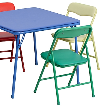 Flash Furniture Kids Colorful 5 Piece Folding Table and Chair Set 