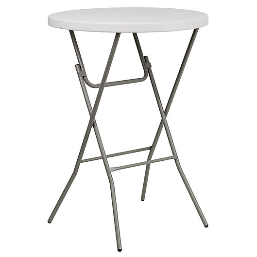 Alternate image 1 for Flash Furniture 32-Inch Round Bar Height Folding Table in White