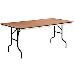 Flash Furniture Rectangular Wood Banquet Folding Table in Natural