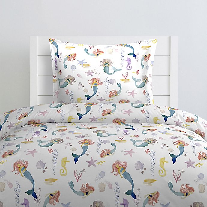 Kids Dancing Mermaids Pink and Lilac Duvet Cover Set Fitted Sheet OR Curtains