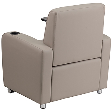 Flash Furniture 35-Inch Guest Wheeled Leather Chair in Grey. View a larger version of this product image.