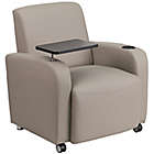 Alternate image 0 for Flash Furniture 35-Inch Guest Wheeled Leather Chair in Grey