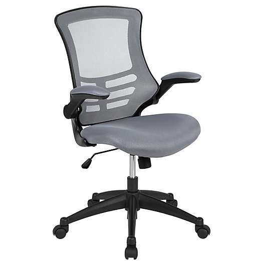 Flash Furniture Mid-Back Black Mesh Swivel Desk Chair with Flip-up Arms for sale online 