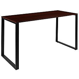 Flash Furniture 55-Inch Commercial Industrial Office Desk in Mahogany