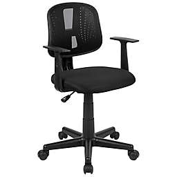 Flash Furniture Mid-Back Mesh Pivoting Office Chair with Armrests in Black