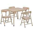 Alternate image 0 for Flash Furniture 5-Piece Kids Folding Table and Chair Set in Tan