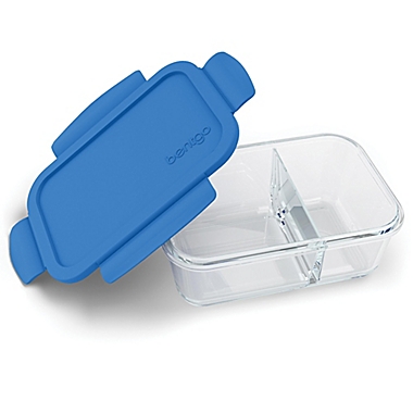 bentgo&reg; Glass 14.2 oz. Portable Snack Box in Blue. View a larger version of this product image.